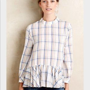 Maeve Plaid Peplum blouse